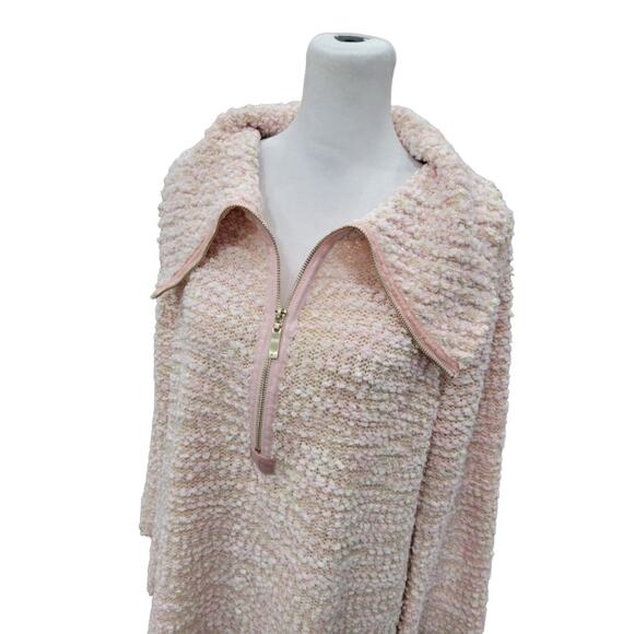 Soft Surroundings Pink Quarter-Zip Pullover Sweater – Women's Large - Picture 6 of 15